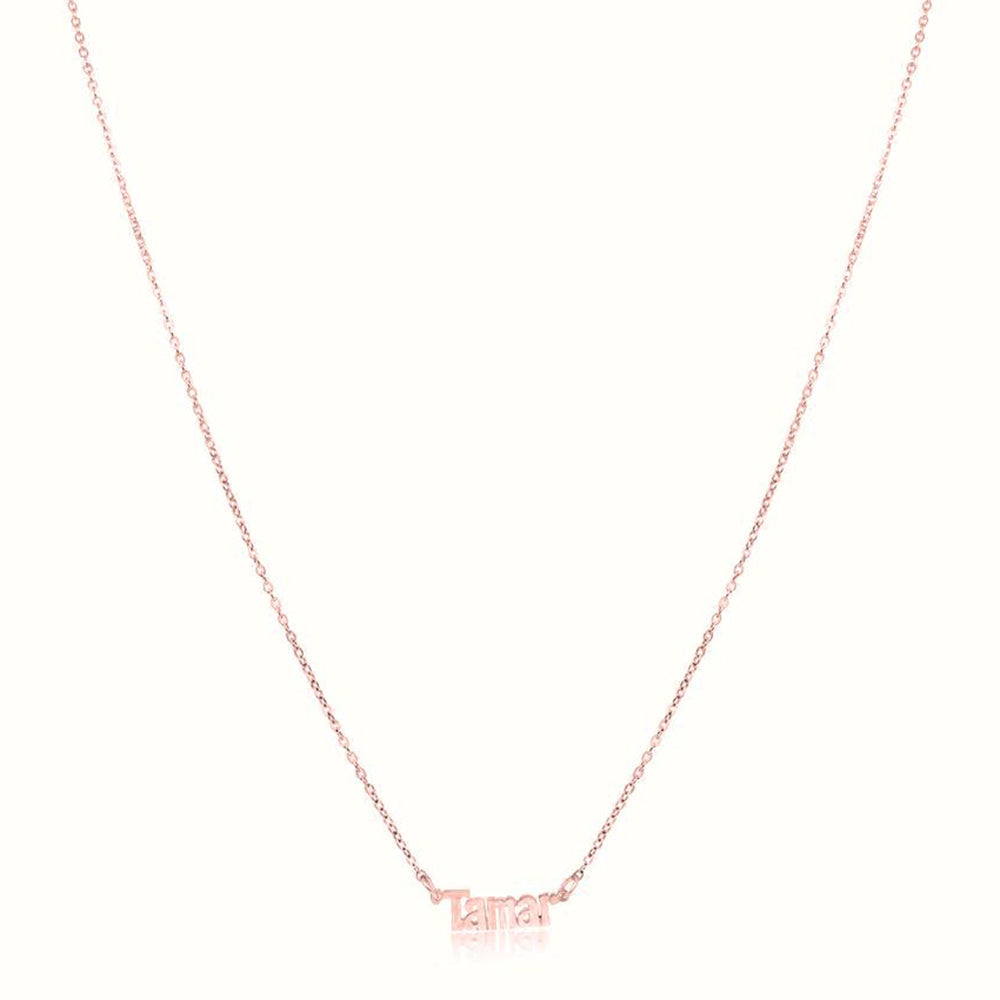 Women's Solid Rose Gold Custom Name Necklace The Gold Goddess Women’s Jewelry By The Gold Gods