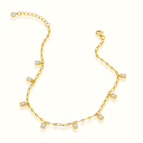 Women's Vermeil Boxed Diamonds Anklet The Gold Goddess Women’s Jewelry By The Gold Gods