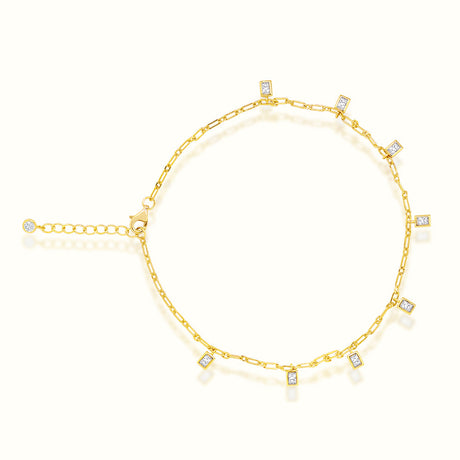 Women's Vermeil Boxed Diamonds Anklet The Gold Goddess Women’s Jewelry By The Gold Gods