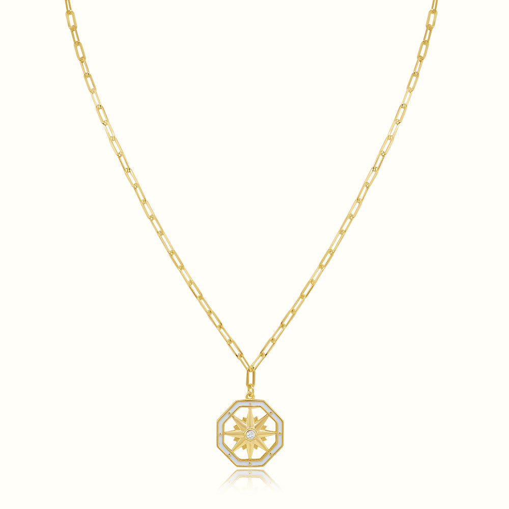 Women's Vermeil Core Diamond North Star Necklace Pendant The Gold Goddess Women’s Jewelry By The Gold Gods