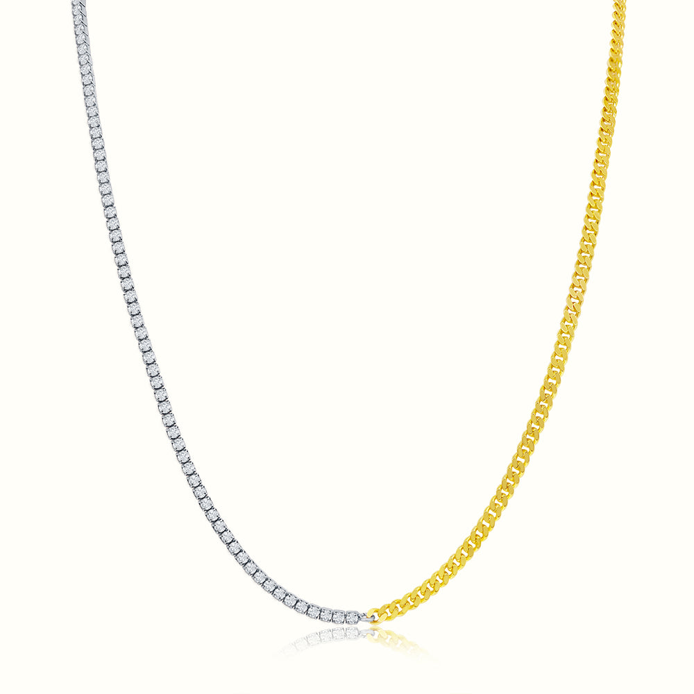 Women's Vermeil Cuban Diamond Tennis Chain The Gold Goddess Women’s Jewelry By The Gold Gods