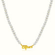 Women's Vermeil Custom Script Name Pearls Necklace Pendant The Gold Goddess Women’s Jewelry By The Gold Gods