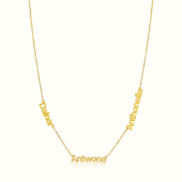 Women's Vermeil Custom Triple Name Necklace The Gold Goddess Women’s Jewelry By The Gold Gods