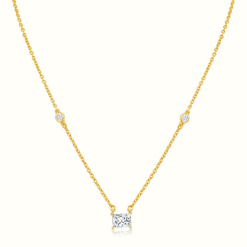 Women's Vermeil Dangling Diamond Necklace Pendant The Gold Goddess Women’s Jewelry By The Gold Gods