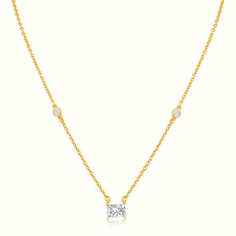 Women's Vermeil Dangling Diamond Necklace Pendant The Gold Goddess Women’s Jewelry By The Gold Gods