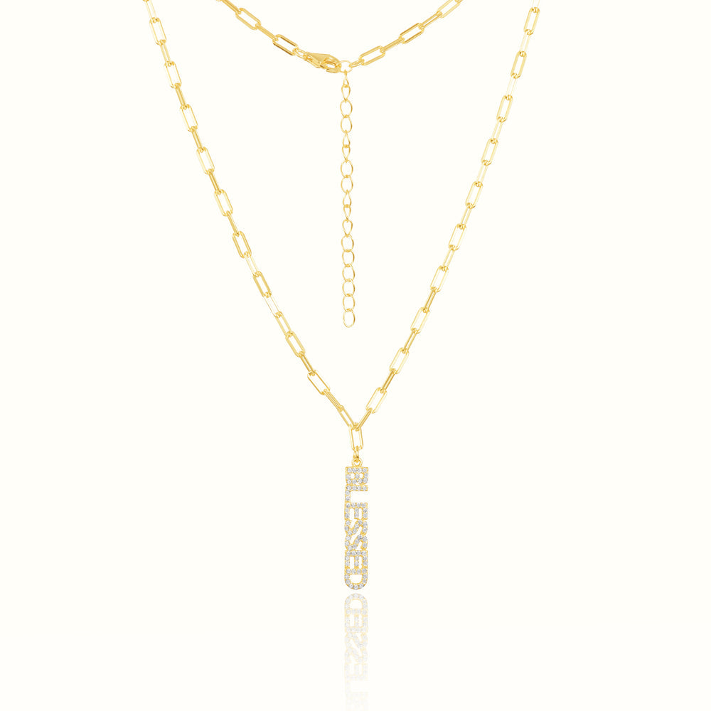 Women's Vermeil Diamond Blessed Necklace Pendant The Gold Goddess Women’s Jewelry By The Gold Gods