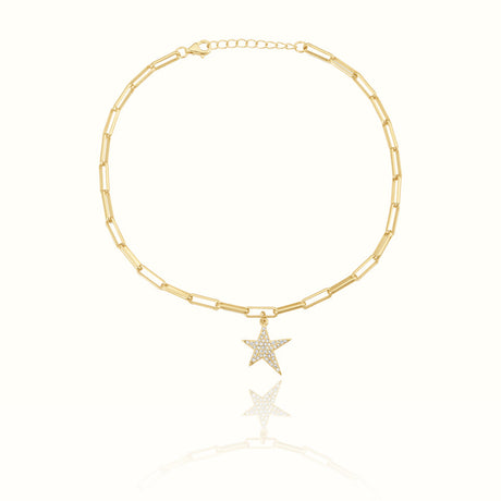 Women's Vermeil Diamond Bright Star Anklet The Gold Goddess Women’s Jewelry By The Gold Gods