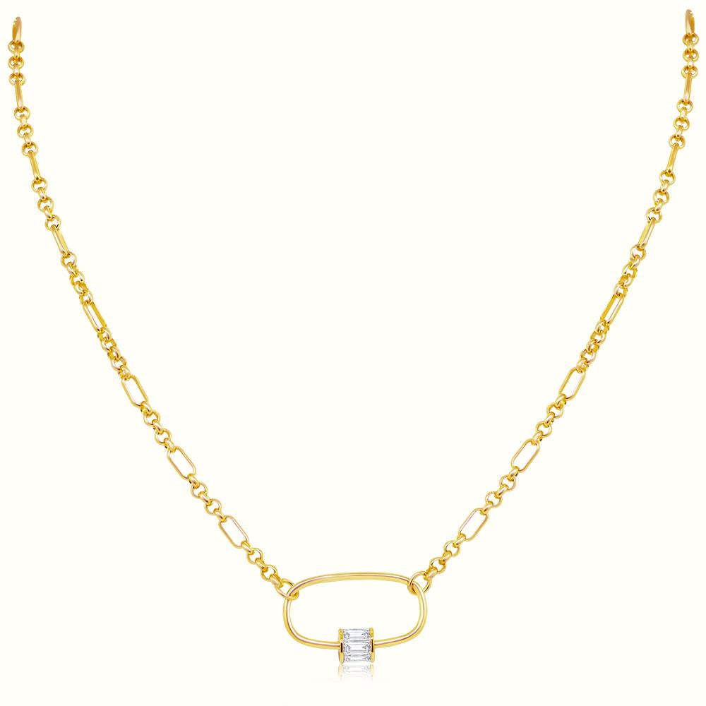 Women's Vermeil Diamond Carabina Linked Toggle Chain Necklace The Gold Goddess Women’s Jewelry By The Gold Gods