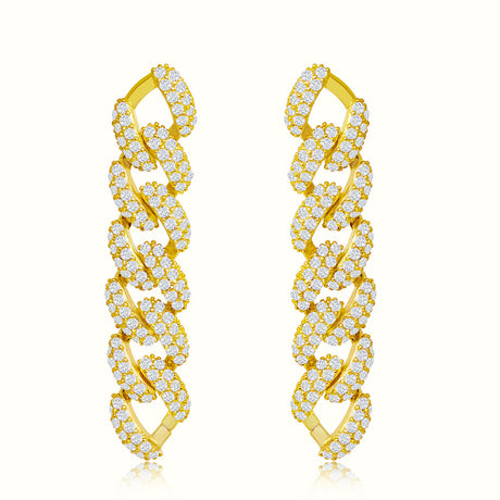 Women's Vermeil Diamond Cuban Earrings The Gold Goddess Women’s Jewelry By The Gold Gods