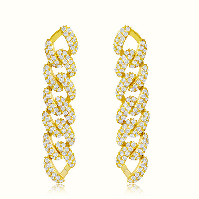 Women's Vermeil Diamond Cuban Earrings The Gold Goddess Women’s Jewelry By The Gold Gods