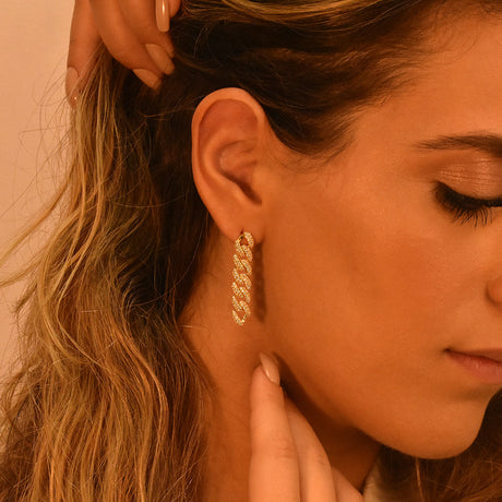 Women's Vermeil Diamond Cuban Earrings The Gold Goddess Women’s Jewelry By The Gold Gods