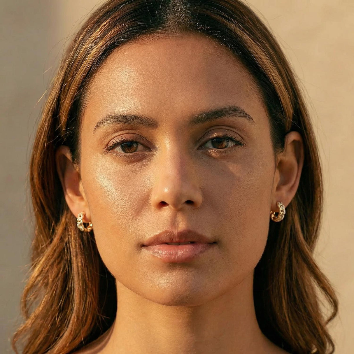 Women's Vermeil Diamond Flat Cuban Link Hoop Earrings The Gold Goddess Women’s Jewelry By The Gold Gods