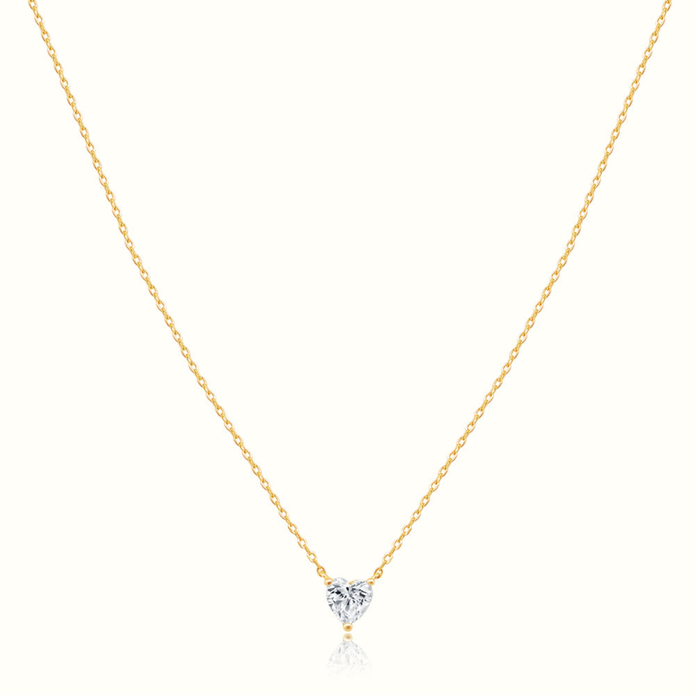 Women's Vermeil Diamond Heart Necklace Pendant The Gold Goddess Women’s Jewelry By The Gold Gods