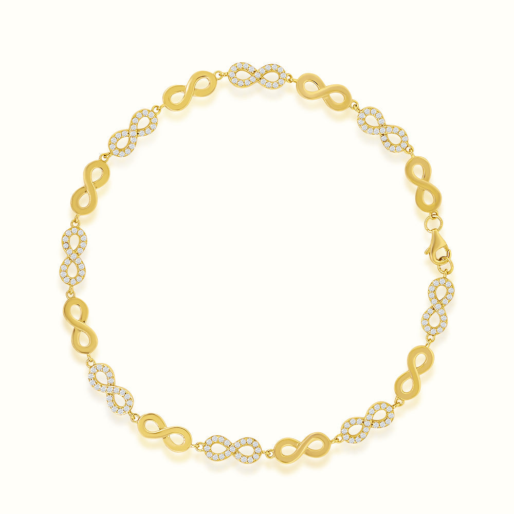 Women's Vermeil Diamond Infinity Anklet The Gold Goddess Women’s Jewelry By The Gold Gods