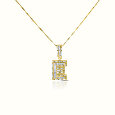 Women's Vermeil Diamond Initial Capital Letter Necklace Pendant