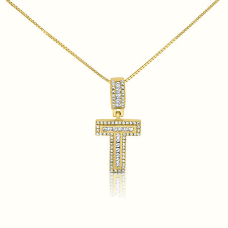 Women's Vermeil Diamond Initial Capital Letter Necklace Pendant
