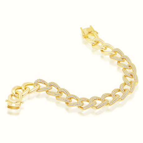 Women's Vermeil Diamond O Link Bracelet The Gold Goddess Women’s Jewelry By The Gold Gods