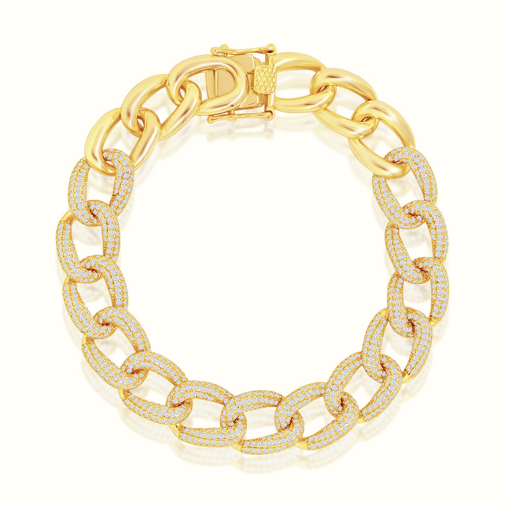 Women's Vermeil Diamond O Link Bracelet The Gold Goddess Women’s Jewelry By The Gold Gods