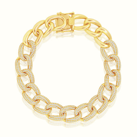 Women's Vermeil Diamond O Link Bracelet The Gold Goddess Women’s Jewelry By The Gold Gods