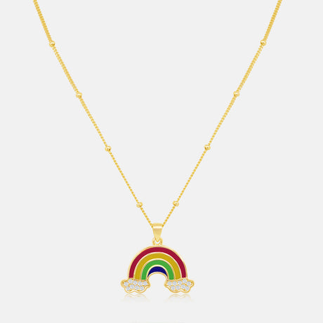 Women's Vermeil Diamond Rainbow Necklace Pendant The Gold Goddess Women’s Jewelry By The Gold Gods