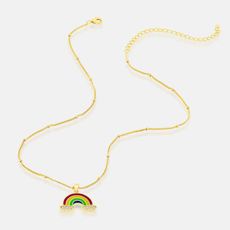 Women's Vermeil Diamond Rainbow Necklace Pendant The Gold Goddess Women’s Jewelry By The Gold Gods