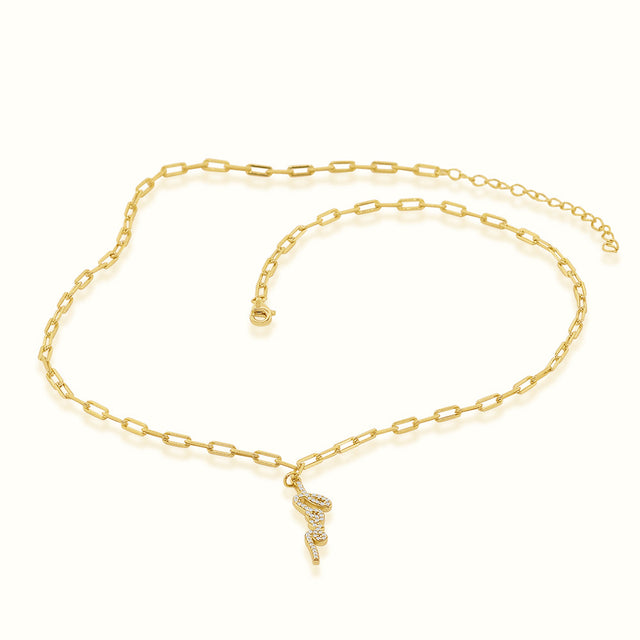 Women's Vermeil Diamond Script Love Necklace Pendant The Gold Goddess Women’s Jewelry By The Gold Gods