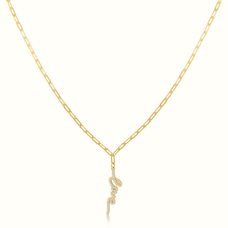 Women's Vermeil Diamond Script Love Necklace Pendant The Gold Goddess Women’s Jewelry By The Gold Gods