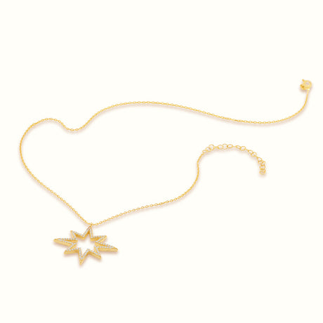 Women's Vermeil Diamond Star Frame Necklace Pendant The Gold Goddess Women’s Jewelry By The Gold Gods
