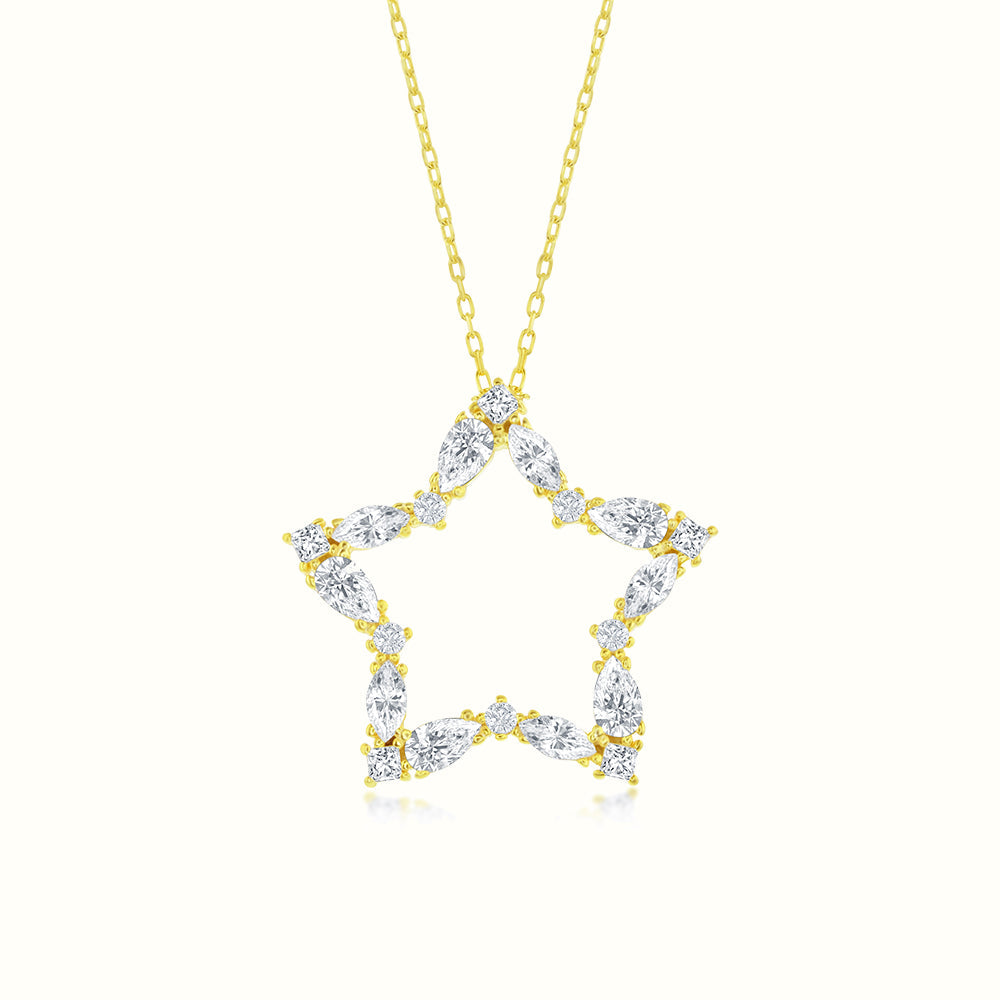 Women's Vermeil Diamond Star Necklace Pendant The Gold Goddess Women’s Jewelry By The Gold Gods