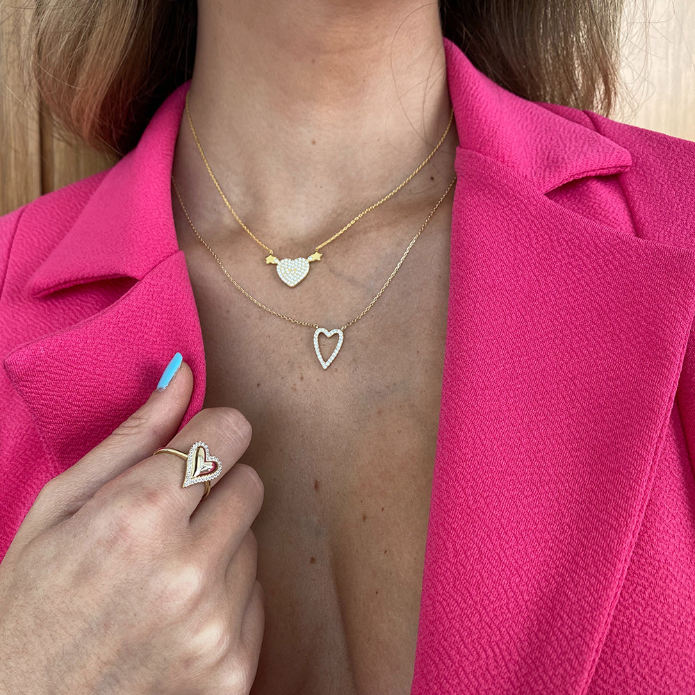 Women's Vermeil Gold Diamond Heart Ring The Gold Goddess Women’s Jewelry By The Gold Gods