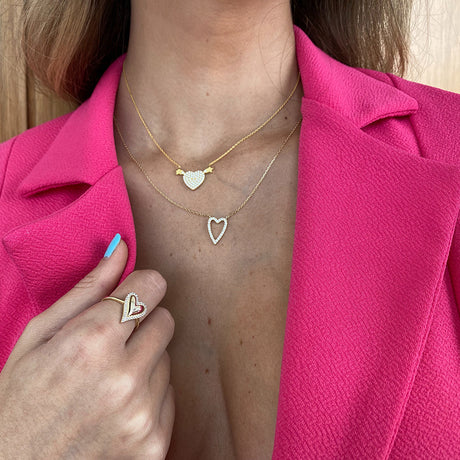 Women's Vermeil Gold Diamond Heart Ring The Gold Goddess Women’s Jewelry By The Gold Gods