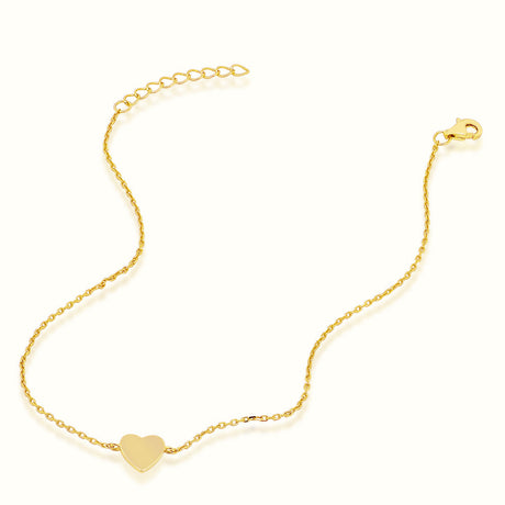 Women's Vermeil Gold Heart Anklet The Gold Goddess Women’s Jewelry By The Gold Gods