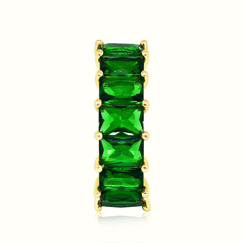 Women's Vermeil Multi Color Emerald Eternity Ring