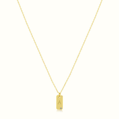 Women's Vermeil Letter A Plate Necklace Pendant The Gold Goddess Women’s Jewelry By The Gold Gods