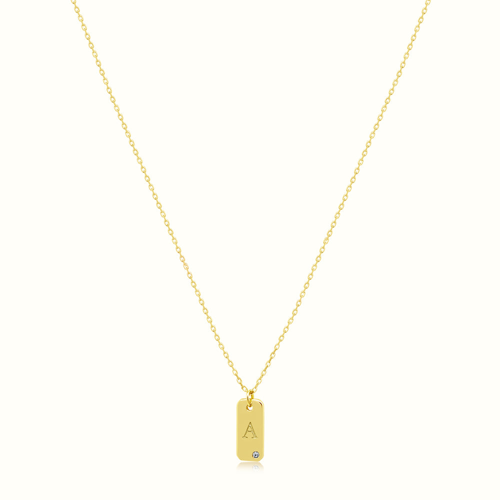 Women's Vermeil Letter A Plate Necklace Pendant The Gold Goddess Women’s Jewelry By The Gold Gods