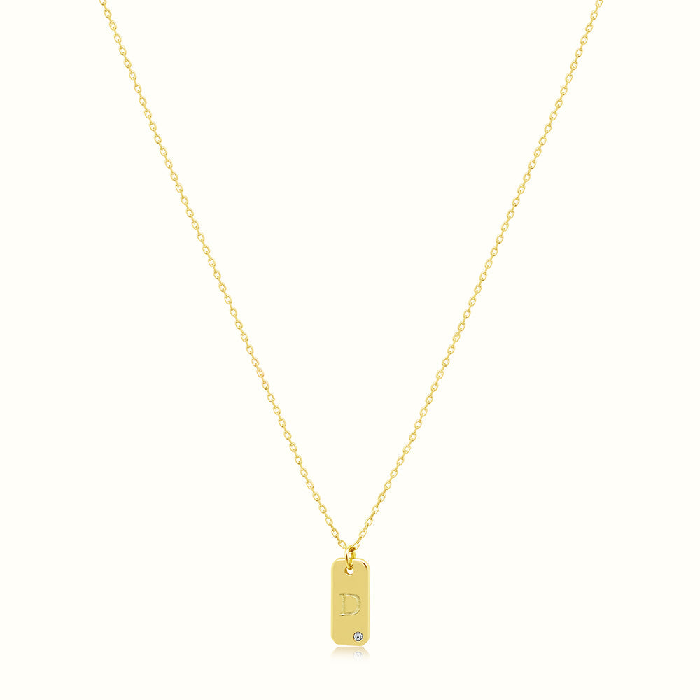 Women's Vermeil Letter D Plate Necklace Pendant The Gold Goddess Women’s Jewelry By The Gold Gods