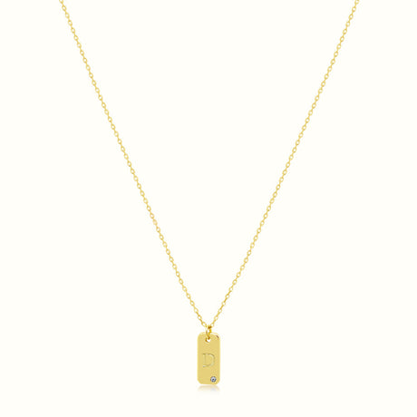 Women's Vermeil Letter D Plate Necklace Pendant The Gold Goddess Women’s Jewelry By The Gold Gods