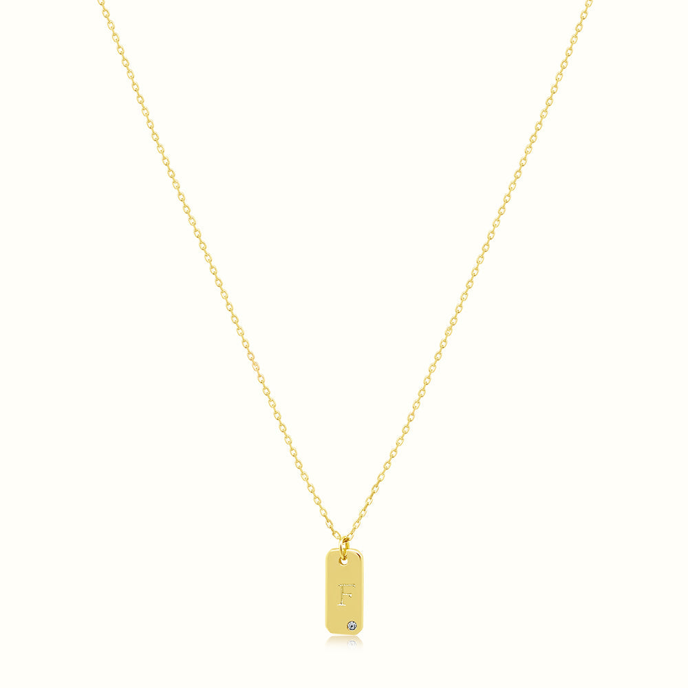 Women's Vermeil Letter F Plate Necklace Pendant The Gold Goddess Women’s Jewelry By The Gold Gods