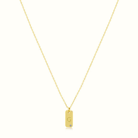 Women's Vermeil Letter G Plate Necklace Pendant The Gold Goddess Women’s Jewelry By The Gold Gods