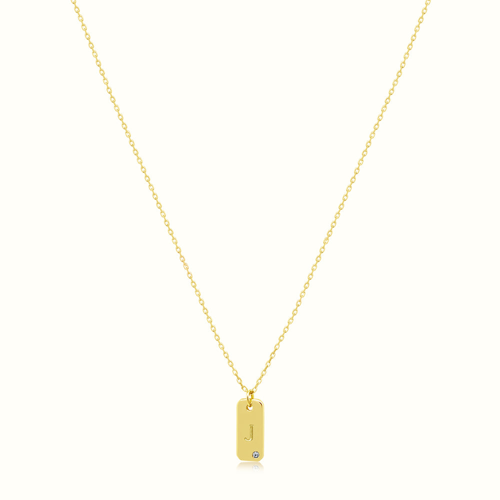 Women's Vermeil Letter J Plate Necklace Pendant The Gold Goddess Women’s Jewelry By The Gold Gods