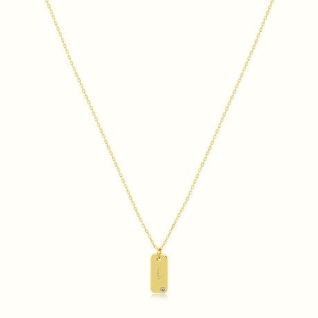 Women's Vermeil Letter L Plate Necklace Pendant The Gold Goddess Women’s Jewelry By The Gold Gods