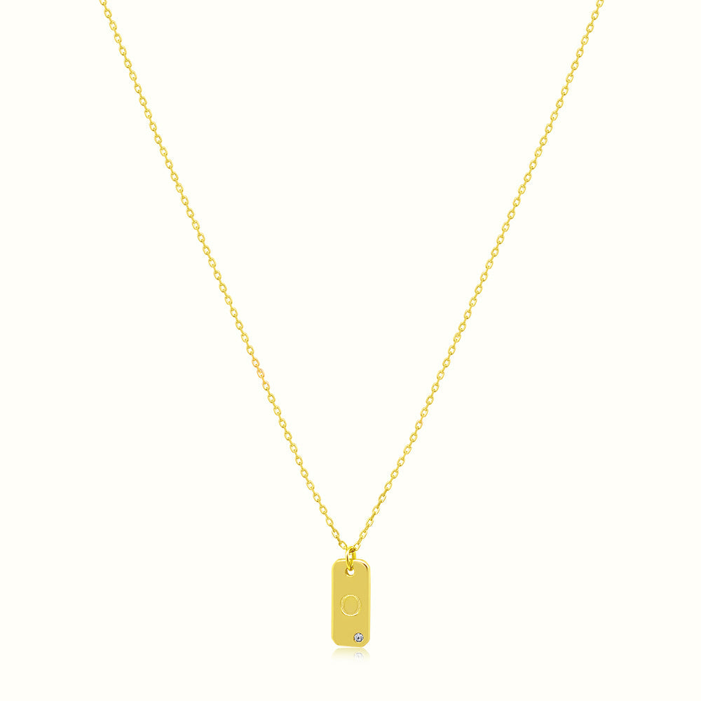 Women's Vermeil Letter O Plate Necklace Pendant The Gold Goddess Women’s Jewelry By The Gold Gods