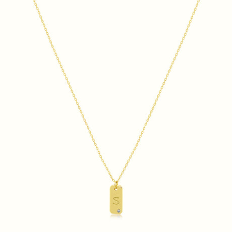 Women's Vermeil Letter S Plate Necklace Pendant The Gold Goddess Women’s Jewelry By The Gold Gods