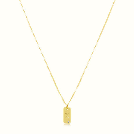Women's Vermeil Letter X Plate Necklace Pendant The Gold Goddess Women’s Jewelry By The Gold Gods