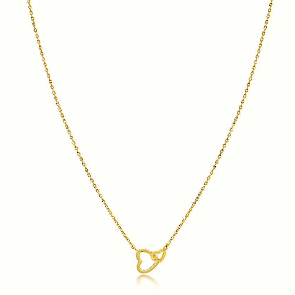 Women's Vermeil Linked Hearts Necklace Pendant The Gold Goddess Women’s Jewelry By The Gold Gods