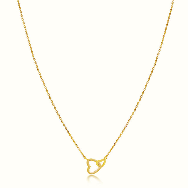Women's Vermeil Linked Hearts Necklace Pendant The Gold Goddess Women’s Jewelry By The Gold Gods