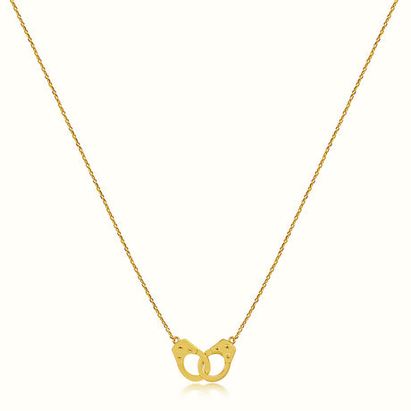 Women's Vermeil Locked Handcuffs Necklace Pendant  The Gold Goddess Women’s Jewelry By The Gold Gods