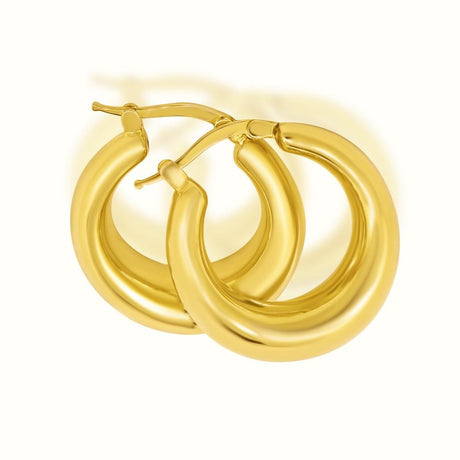 Women's Vermeil Medium Tapered Hoops The Gold Goddess Women’s Jewelry By The Gold Gods