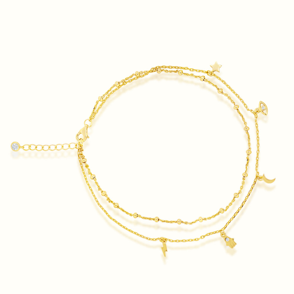 Women's Vermeil Micro Diamond Astral Anklet The Gold Goddess Women’s Jewelry By The Gold Gods