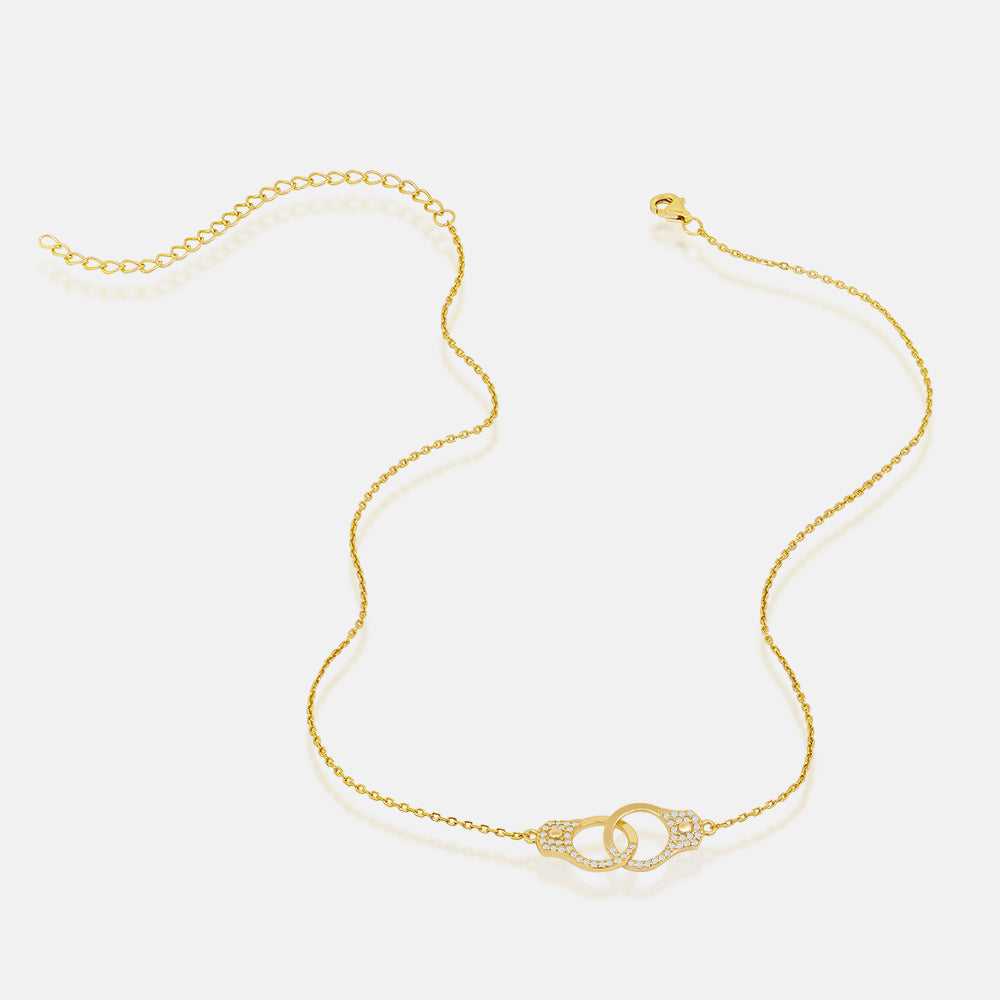 Women's Vermeil Micro Diamond Handcuffs Necklace The Gold Goddess Women’s Jewelry By The Gold Gods
